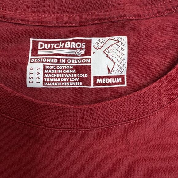 DUTCH BROS Coffee Women’s Maroon T Shirt Size M - Picture 2 of 4
